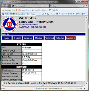 Vault-OS running in 3MB mini Apache server